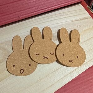 * New * Miffy Cork Bunny Coasters - Set of 3